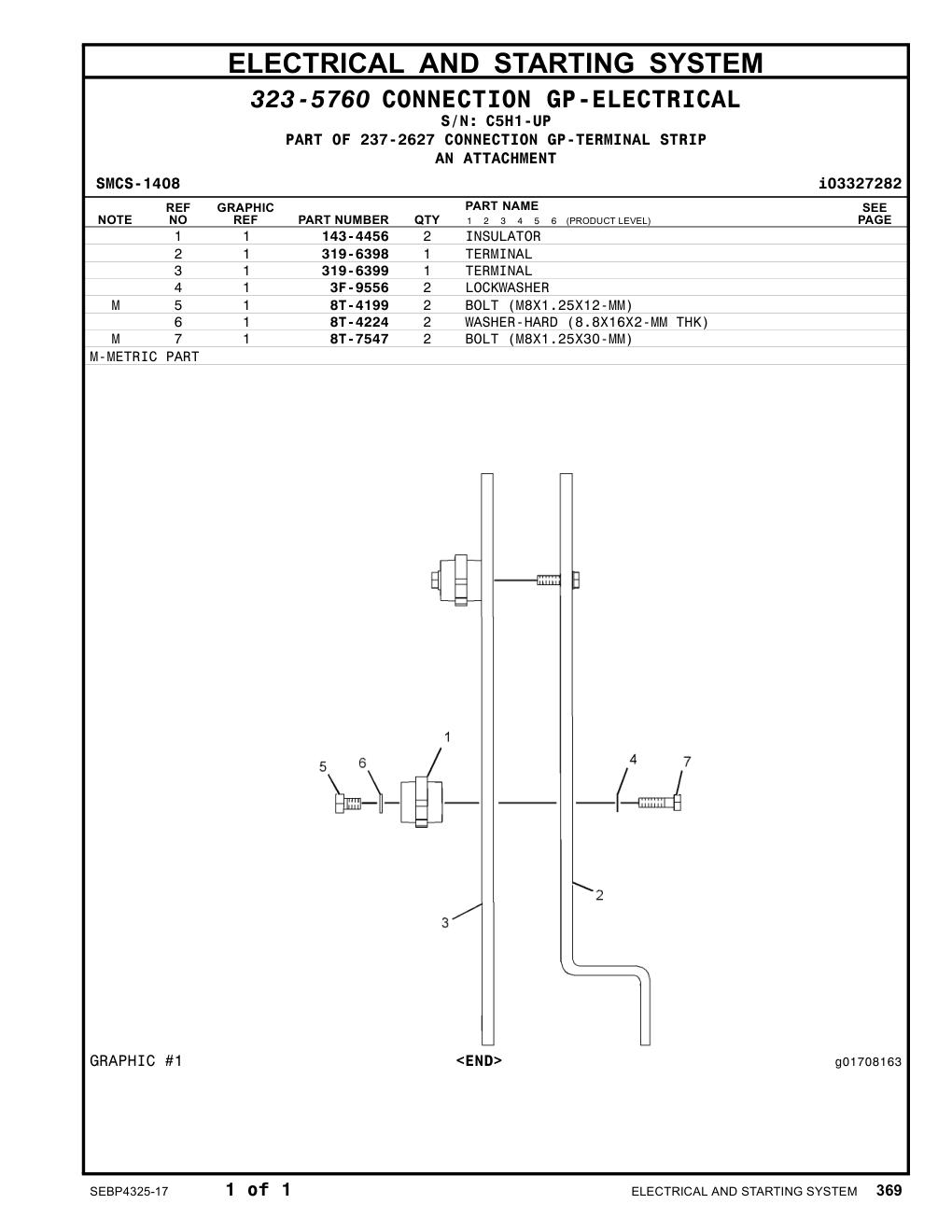 319-6398 TERMINAL · S/N C5H1-UP CAT parts manual diagram