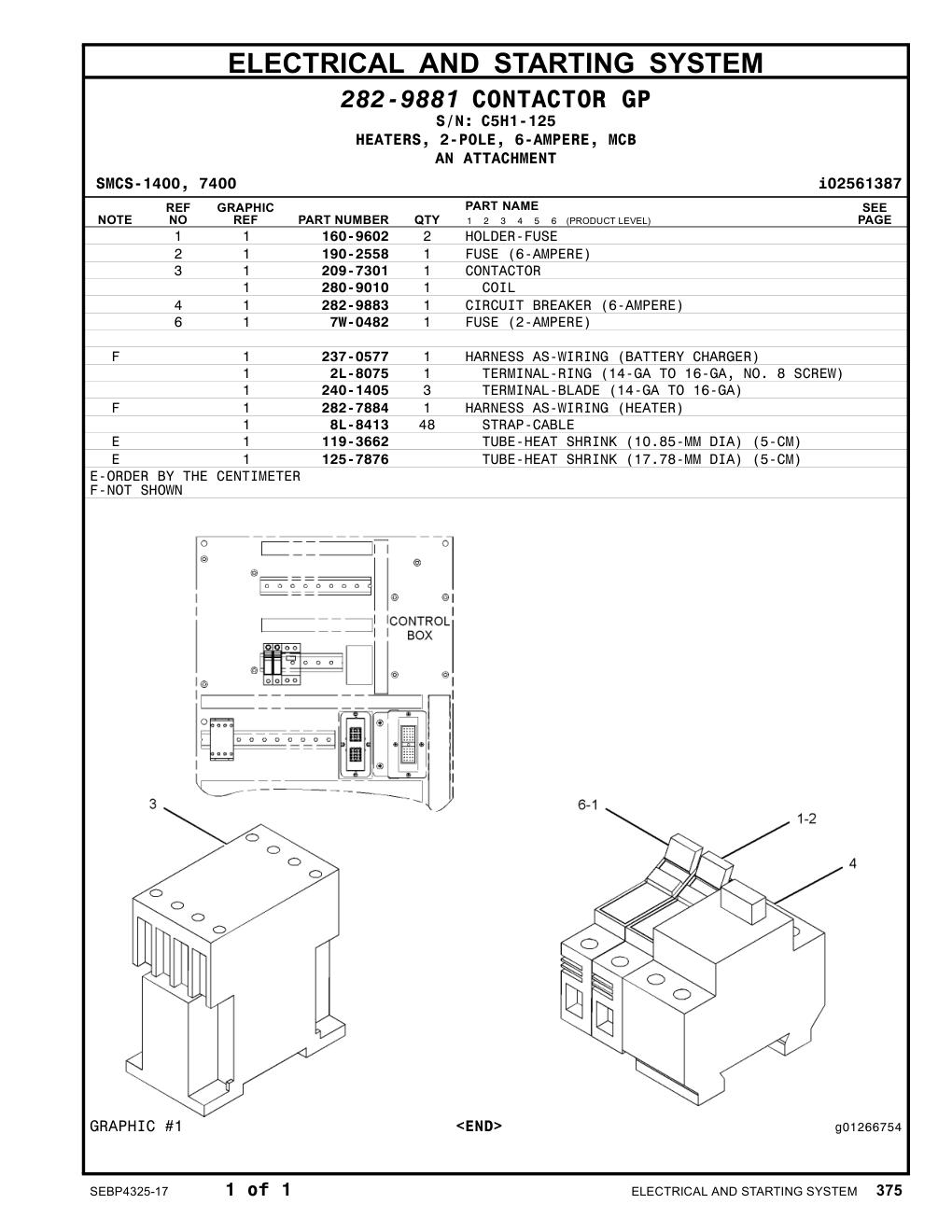 240-1405 TERMINAL-BLADE (14-GA TO 16-GA) · S/N C5H1-125 CAT parts manual diagram