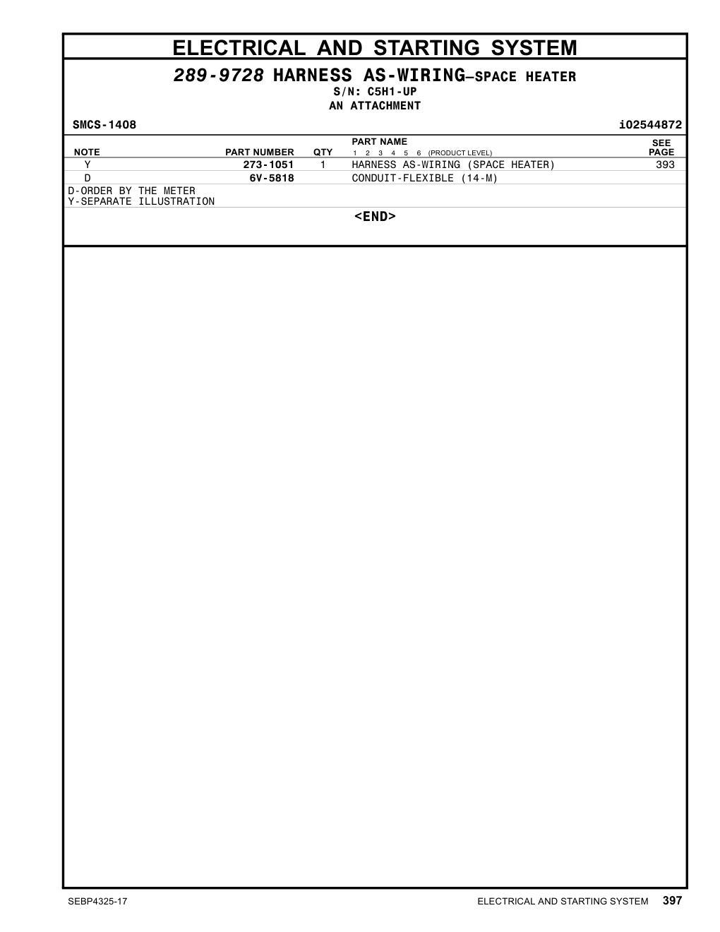 273-1051 - HARNESS AS-WIRING (SPACE HEATER)