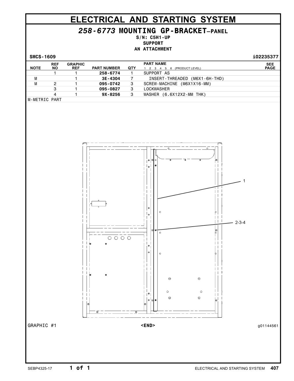 258-6774 SUPPORT AS · S/N C5H1-UP CAT parts manual diagram