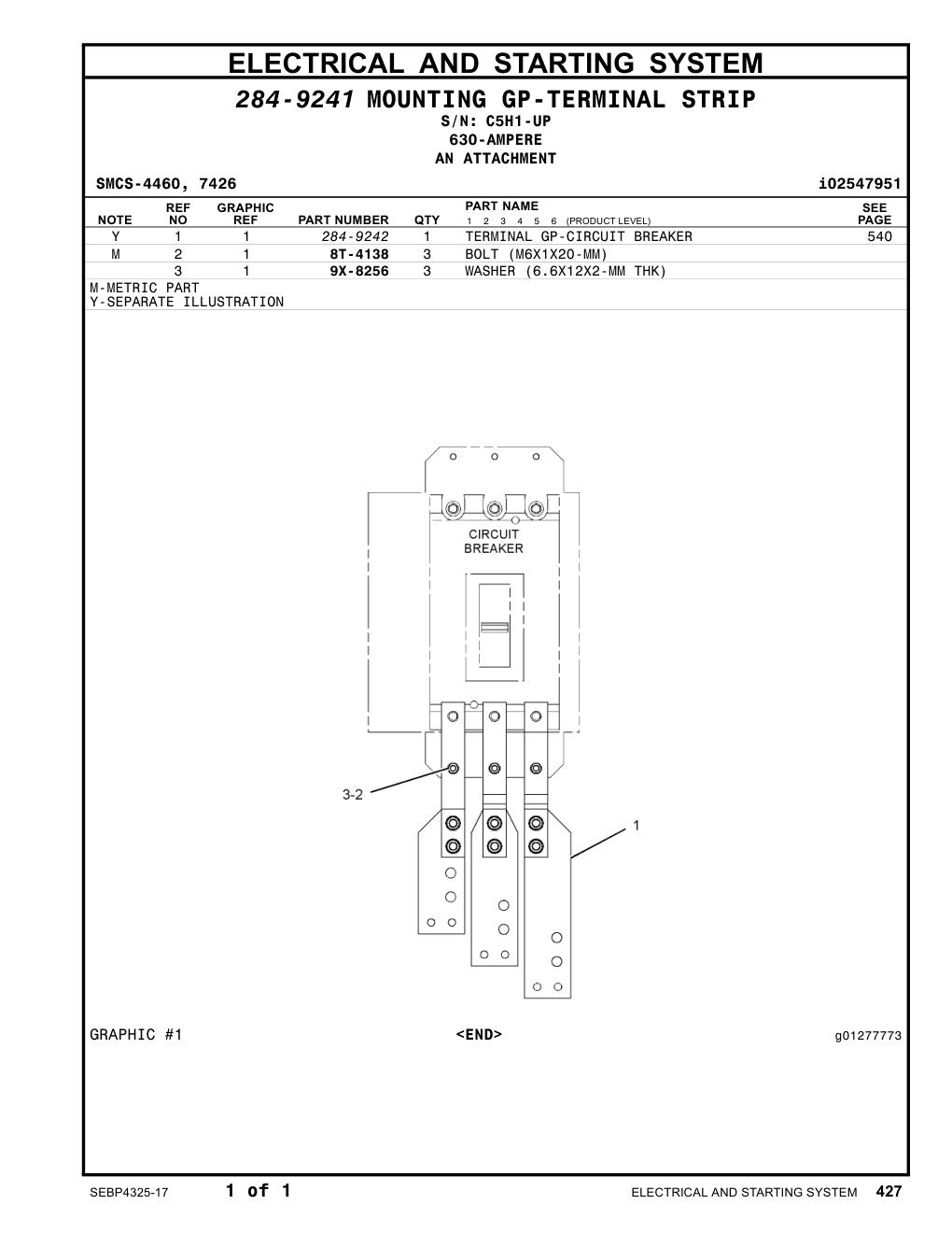 284-9242 - TERMINAL GP-CIRCUIT BREAKER