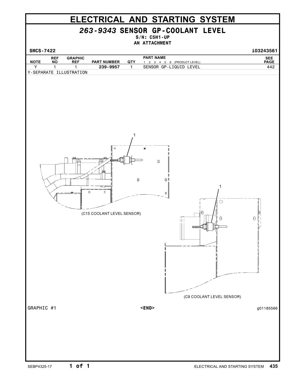 239-9957 - SENSOR GP-LIQUID LEVEL