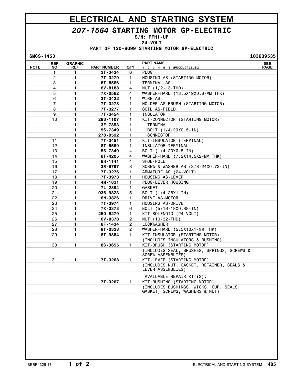 278-0592 CONNECTOR · S/N FFH1-UP CAT parts manual diagram