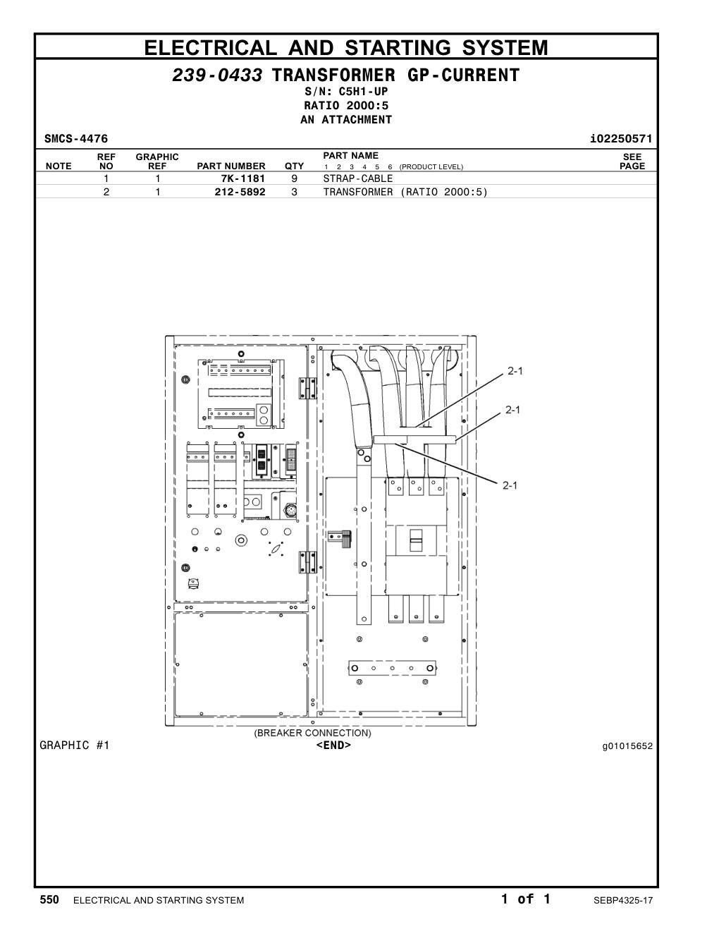 212-5892 - TRANSFORMER (RATIO 2000:5)