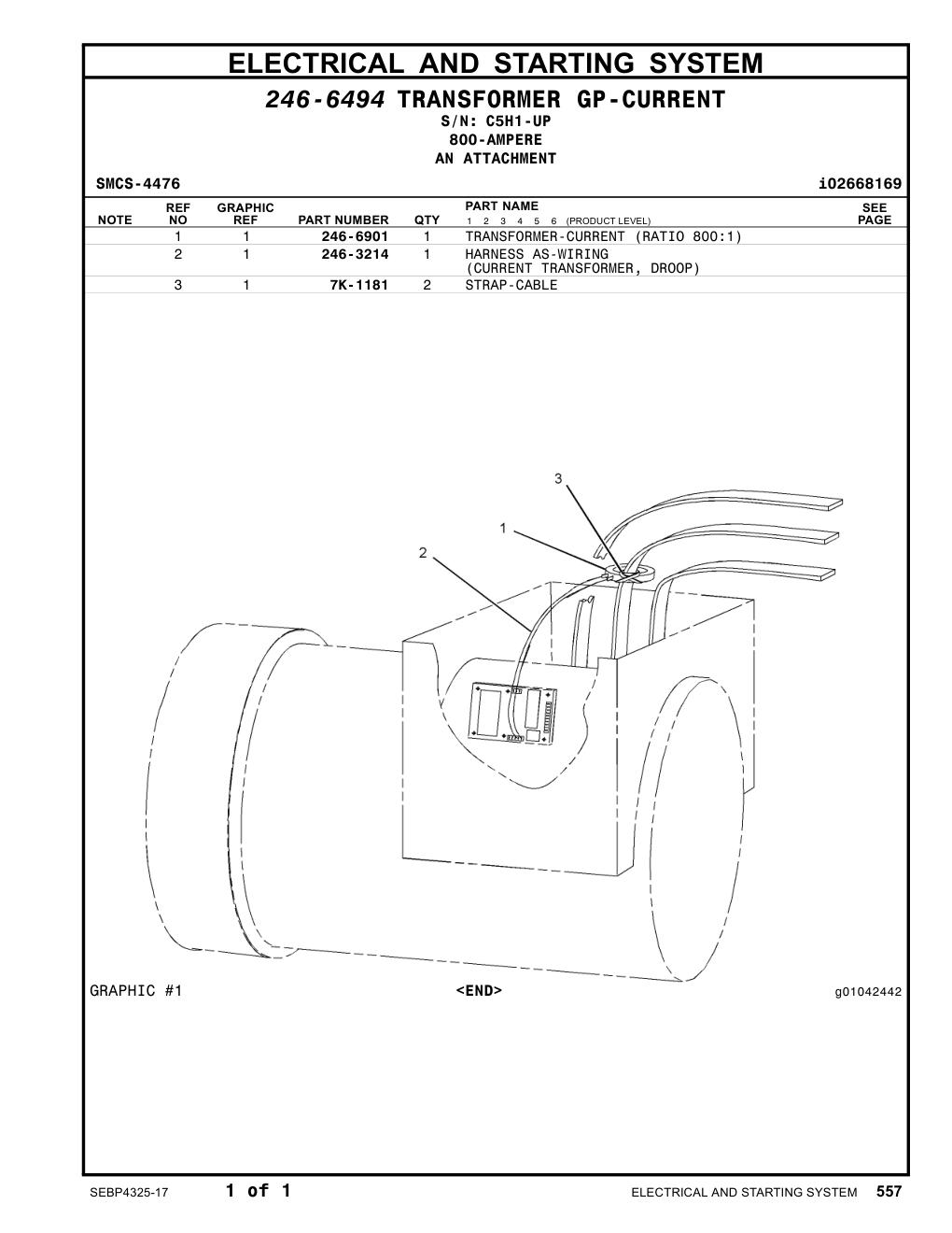 246-6901 - TRANSFORMER-CURRENT (RATIO 800:1)