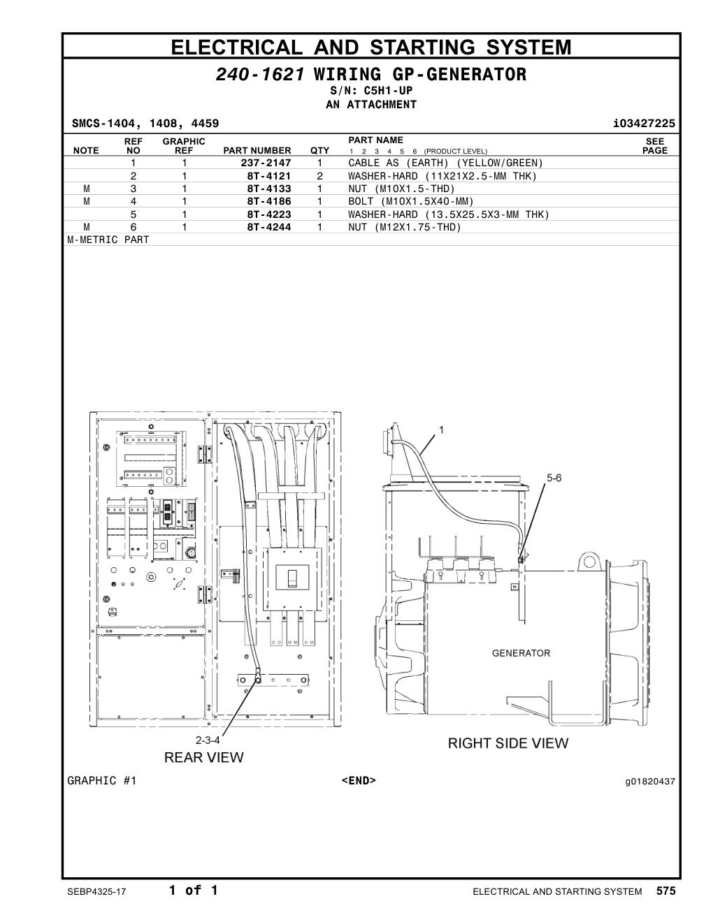237-2147 CABLE AS · S/N C5H1-UP CAT parts manual diagram