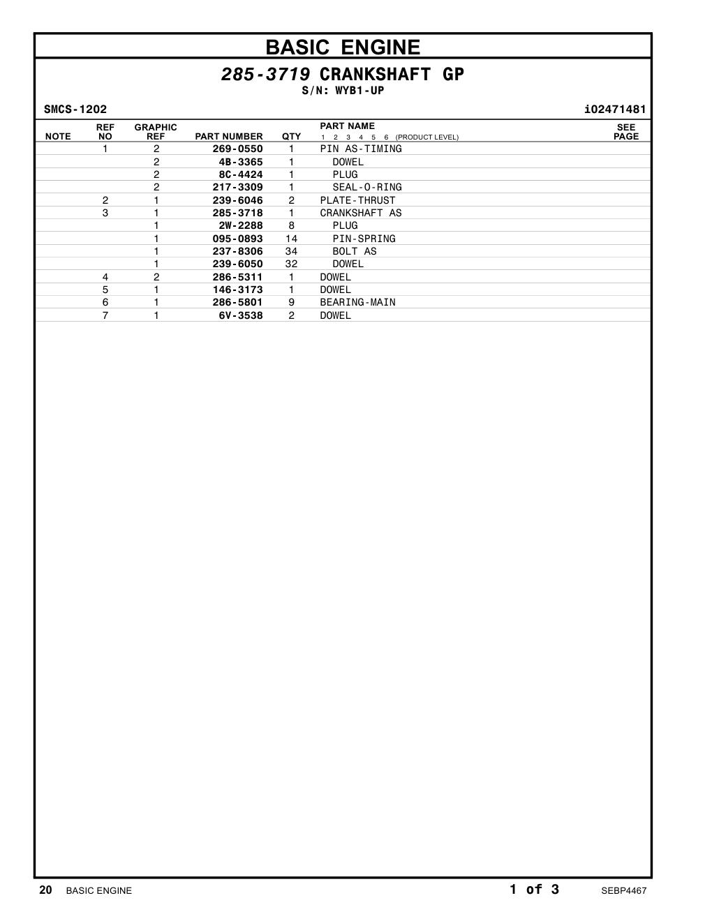 095-0893 PIN-SPRING · S/N WYB1-UP CAT parts manual diagram