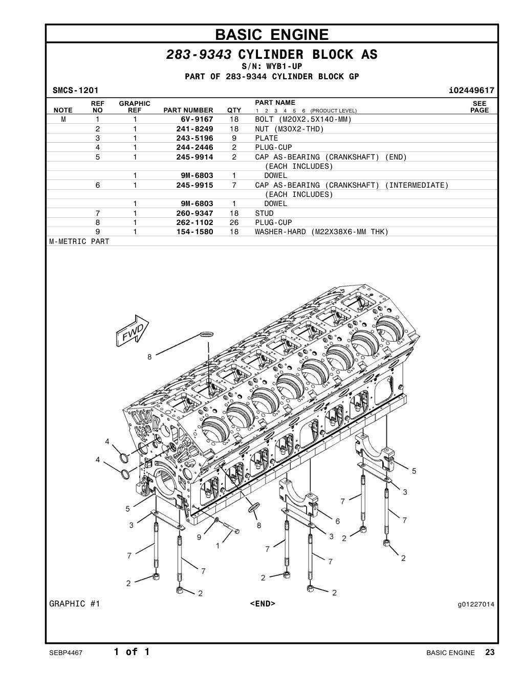 243-5196 PLATE · S/N WYB1-UP CAT parts manual diagram