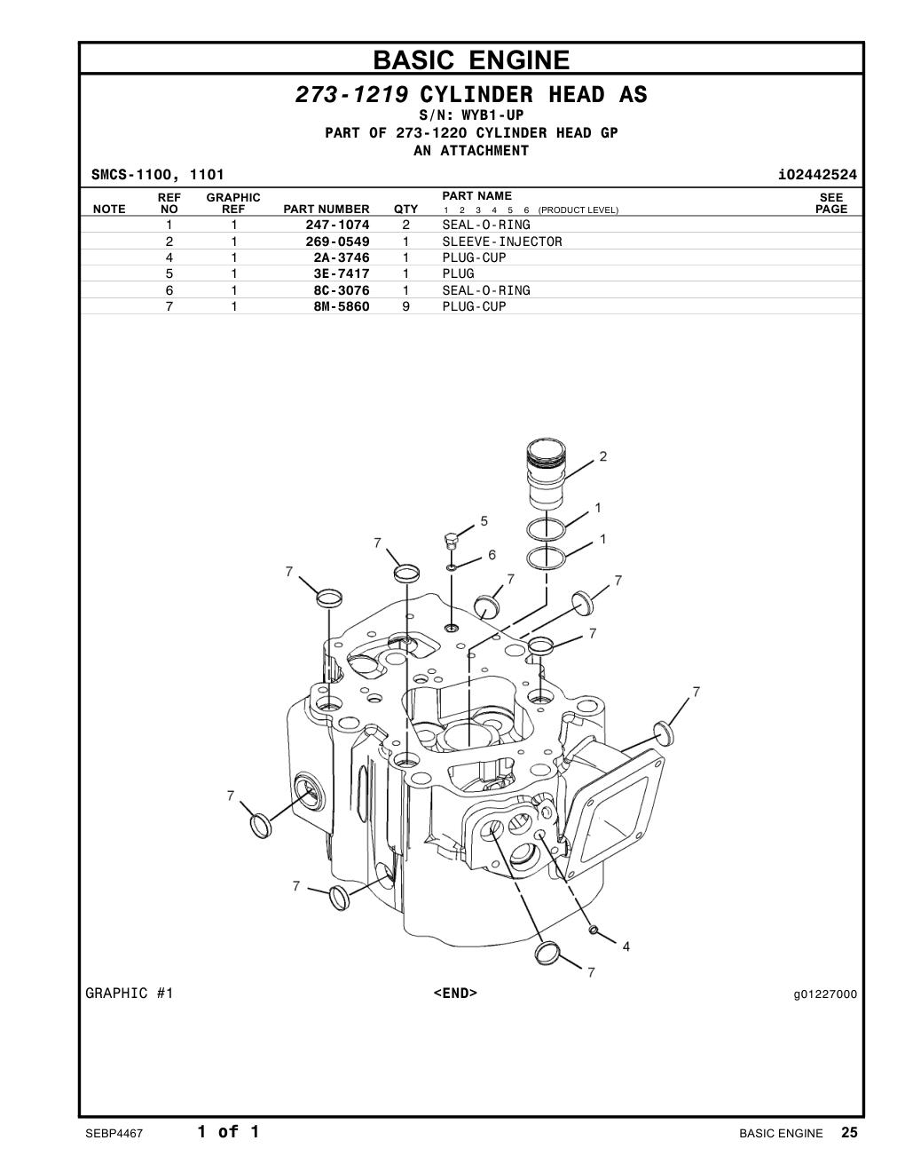 8C-3076 SEAL-O-RING · S/N WYB1-UP CAT parts manual diagram