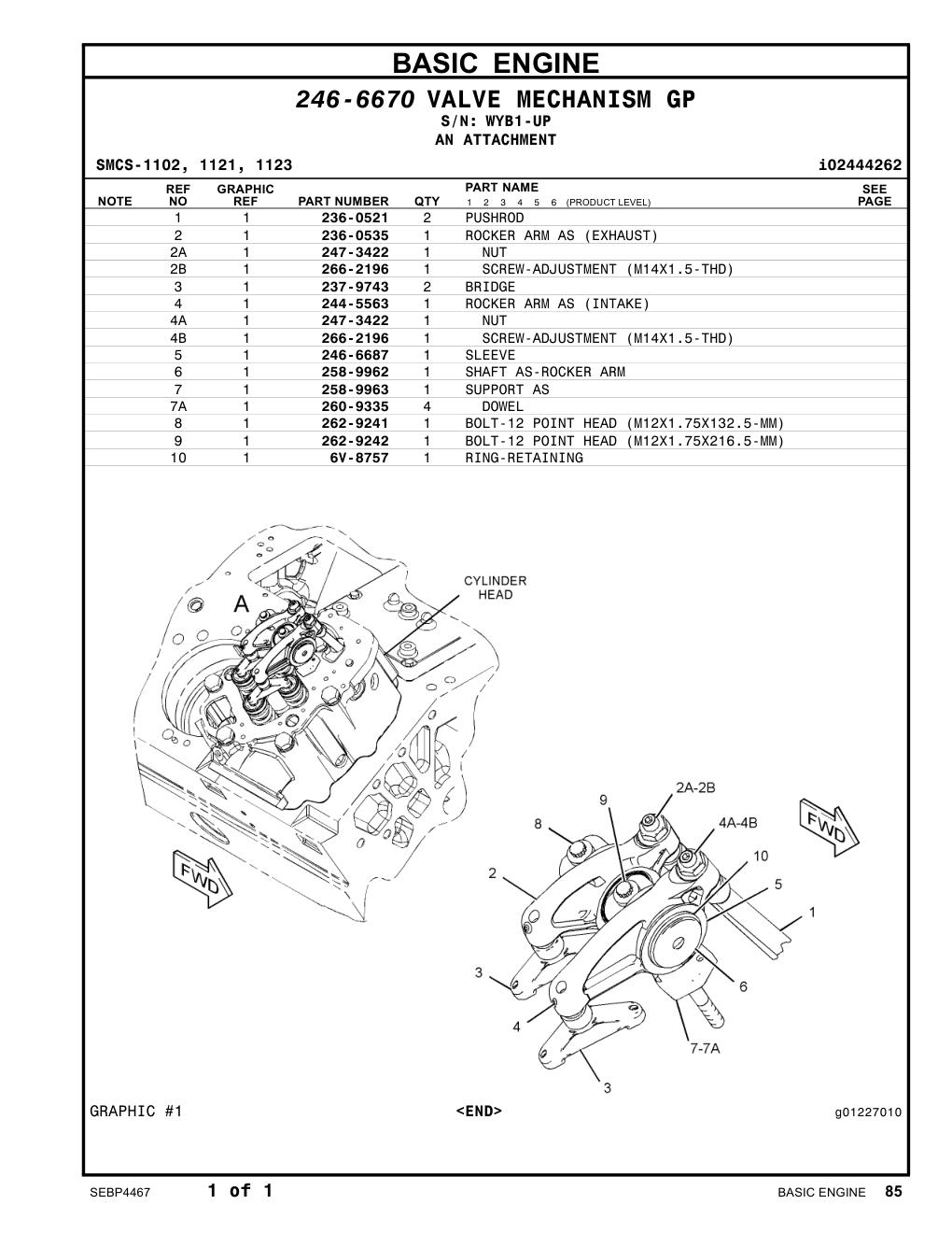 237-9743 BRIDGE · S/N WYB1-UP CAT parts manual diagram