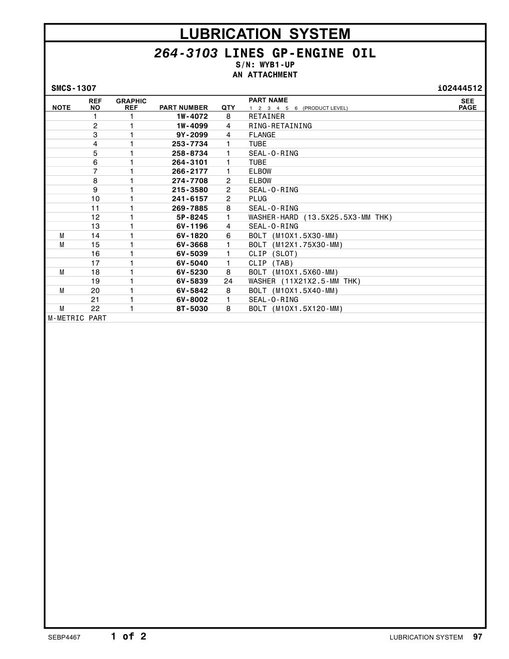 253-7734 TUBE · S/N WYB1-UP CAT parts manual diagram