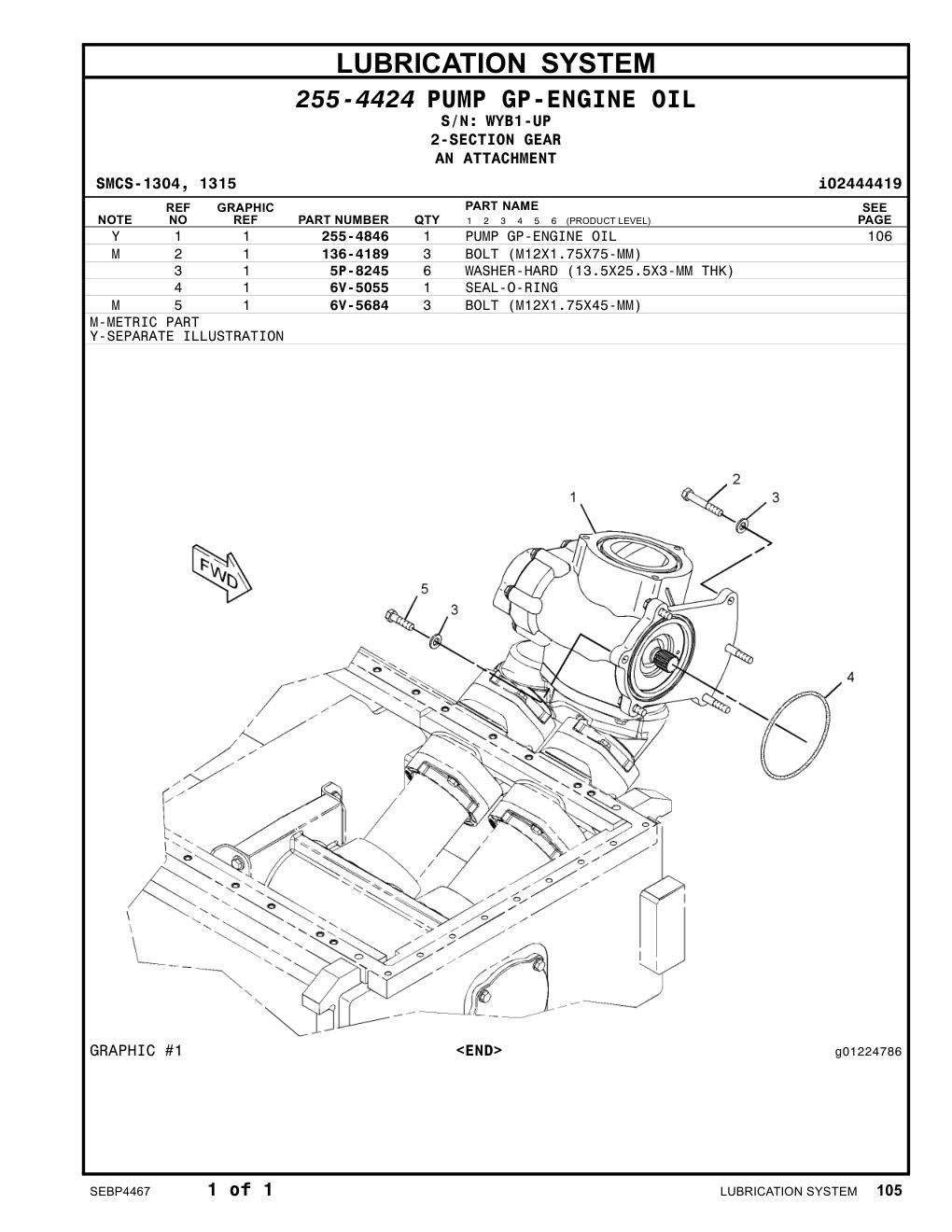 255-4846 - PUMP GP-ENGINE OIL