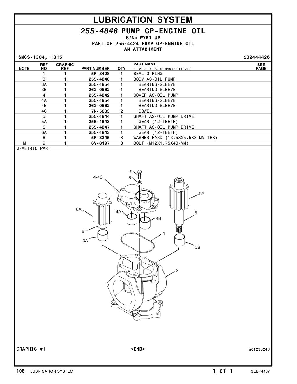 5P-8428 SEAL-O-RING · S/N WYB1-UP CAT parts manual diagram