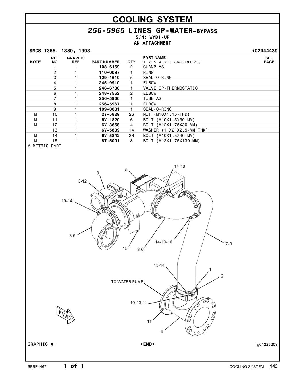 256-5967 ELBOW · S/N WYB1-UP CAT parts manual diagram