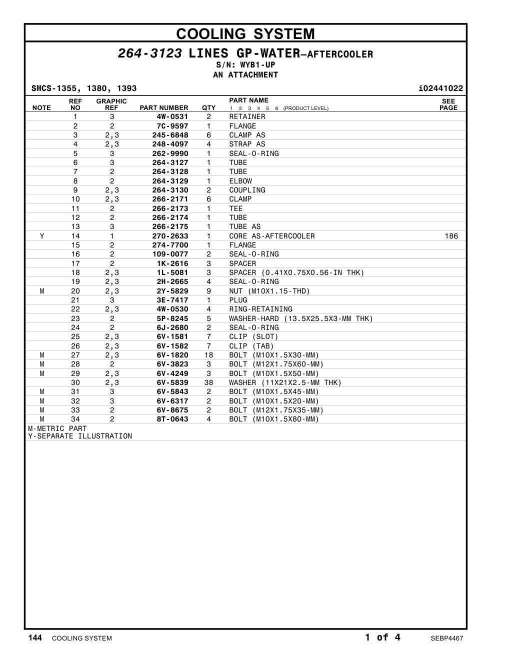262-9990 SEAL-O-RING · S/N WYB1-UP CAT parts manual diagram