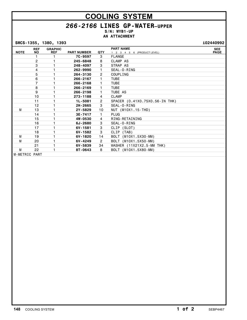 2H-2665 SEAL-O-RING · S/N WYB1-UP CAT parts manual diagram