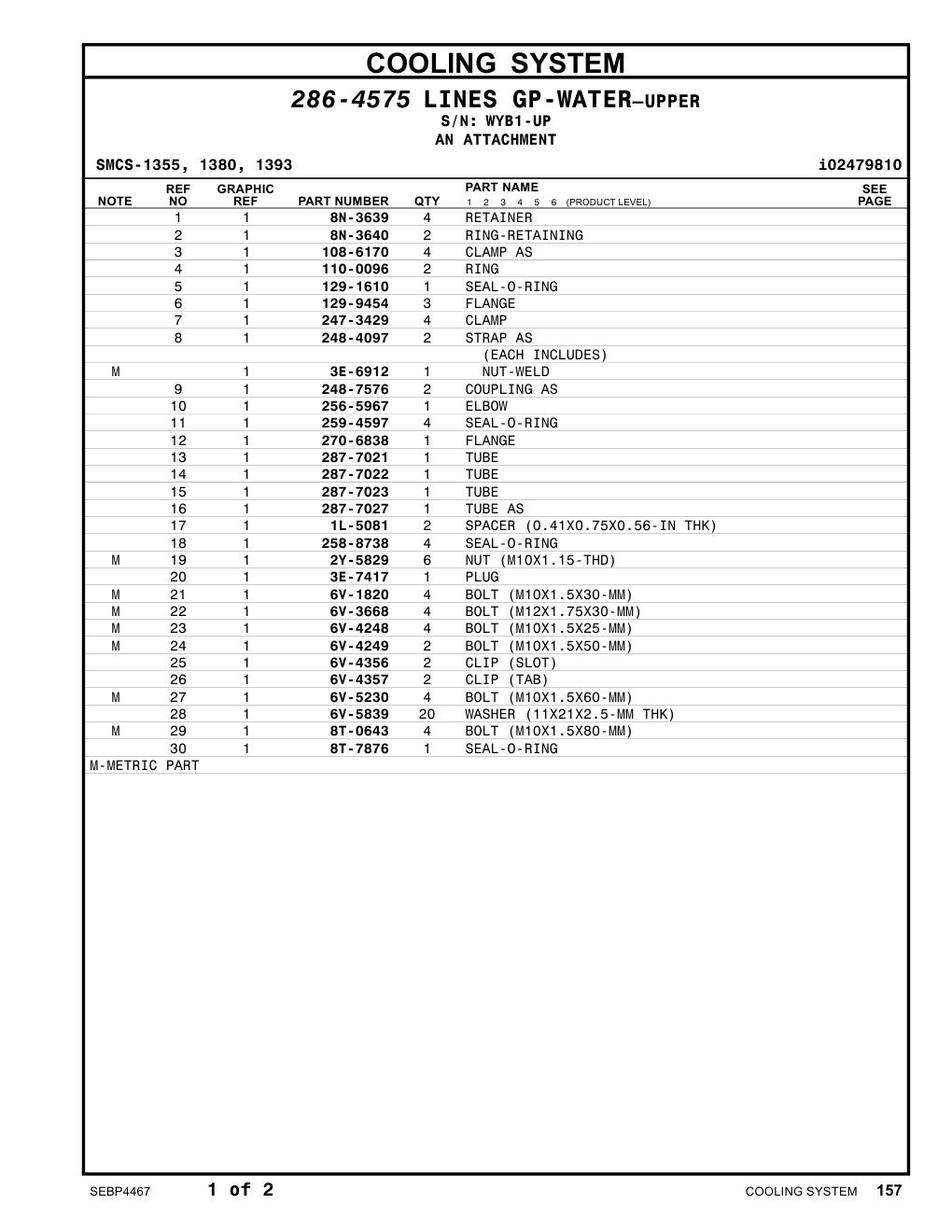 270-6838 FLANGE · S/N WYB1-UP CAT parts manual diagram