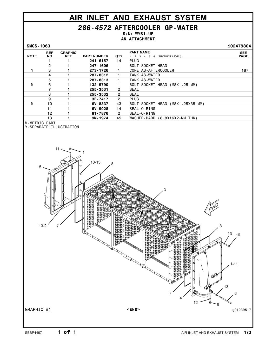 255-3531 SEAL · S/N WYB1-UP CAT parts manual diagram