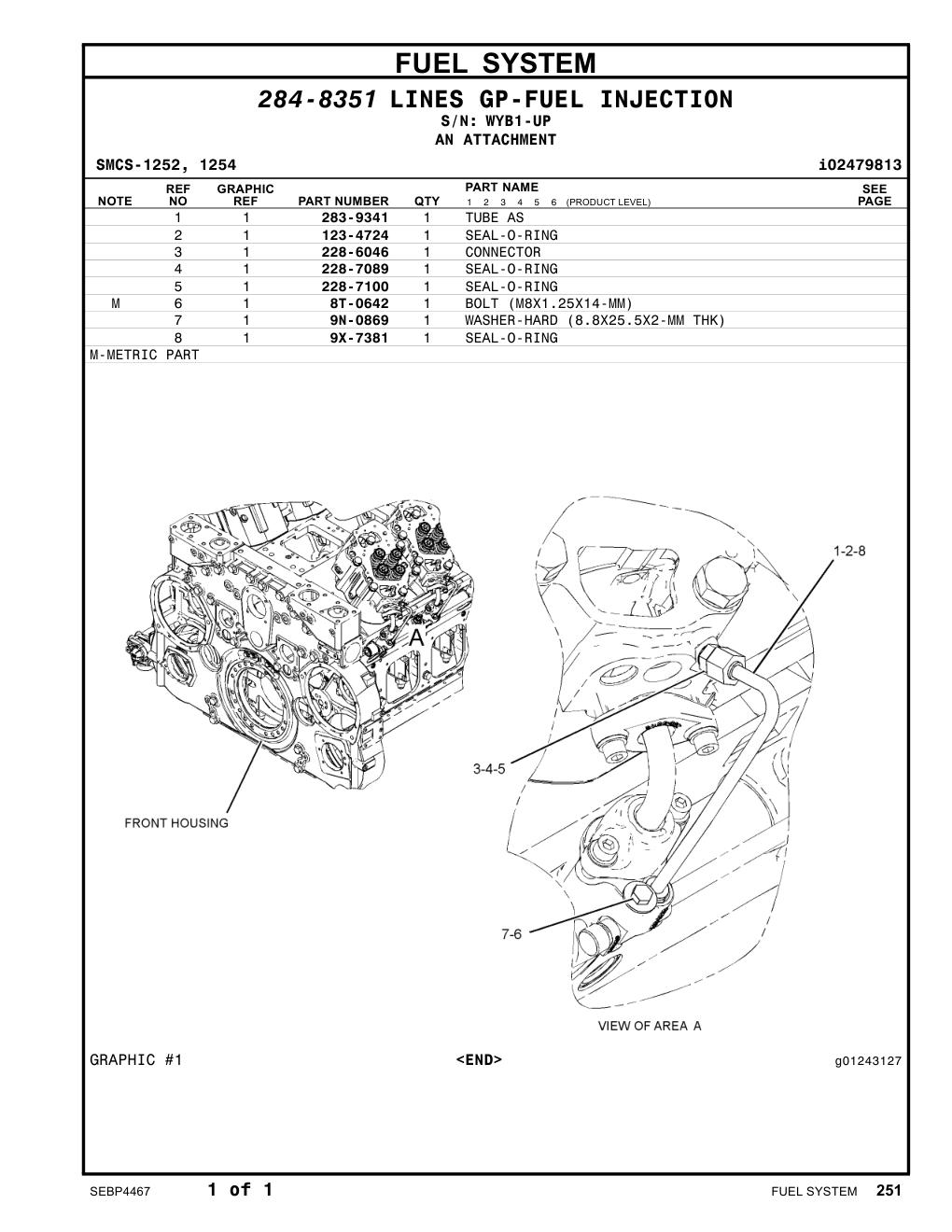 283-9341 TUBE AS · S/N WYB1-UP CAT parts manual diagram
