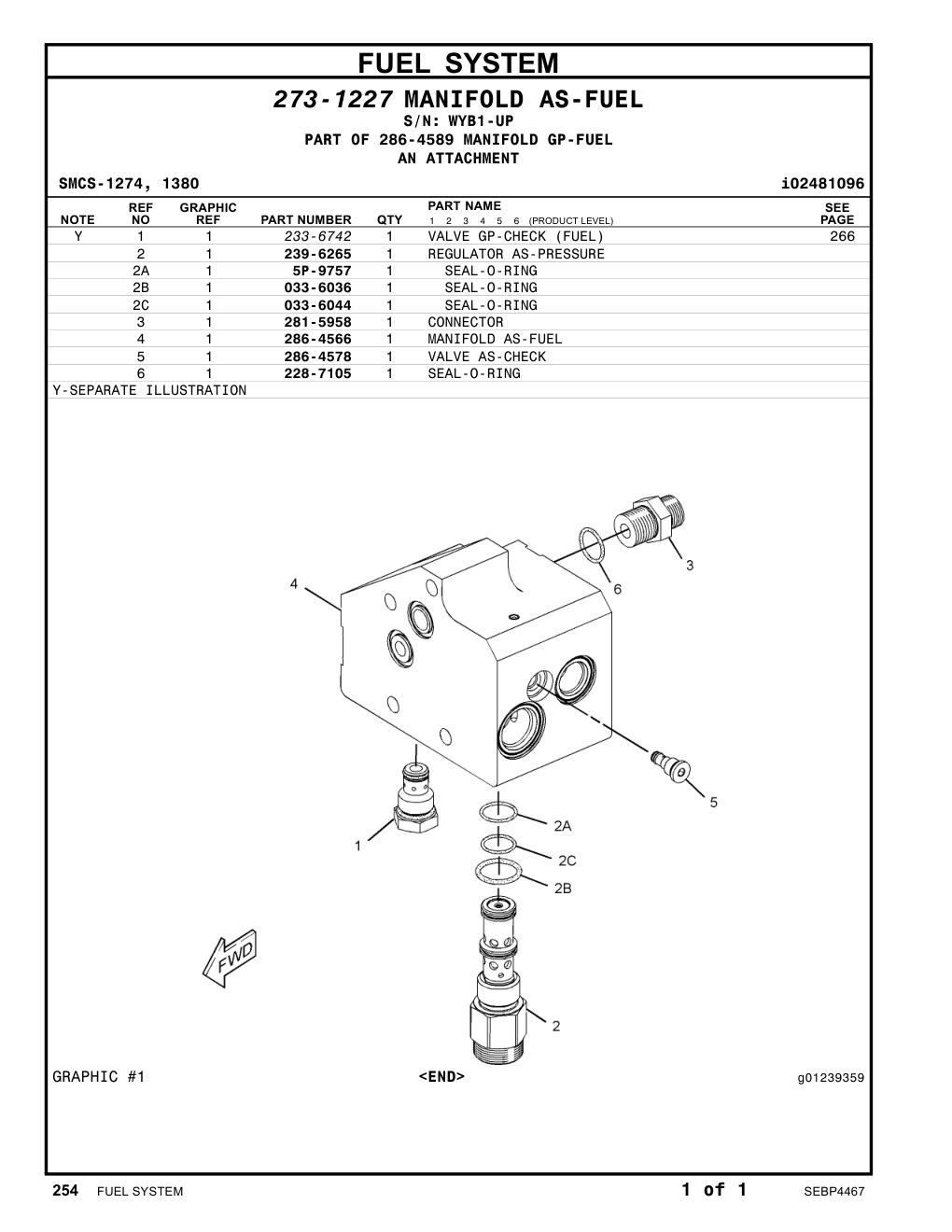 281-5958 CONNECTOR · S/N WYB1-UP CAT parts manual diagram