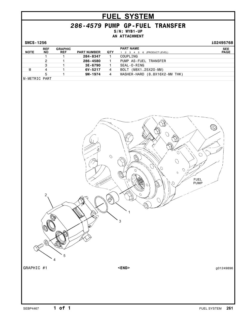 284-8347 COUPLING · S/N WYB1-UP CAT parts manual diagram