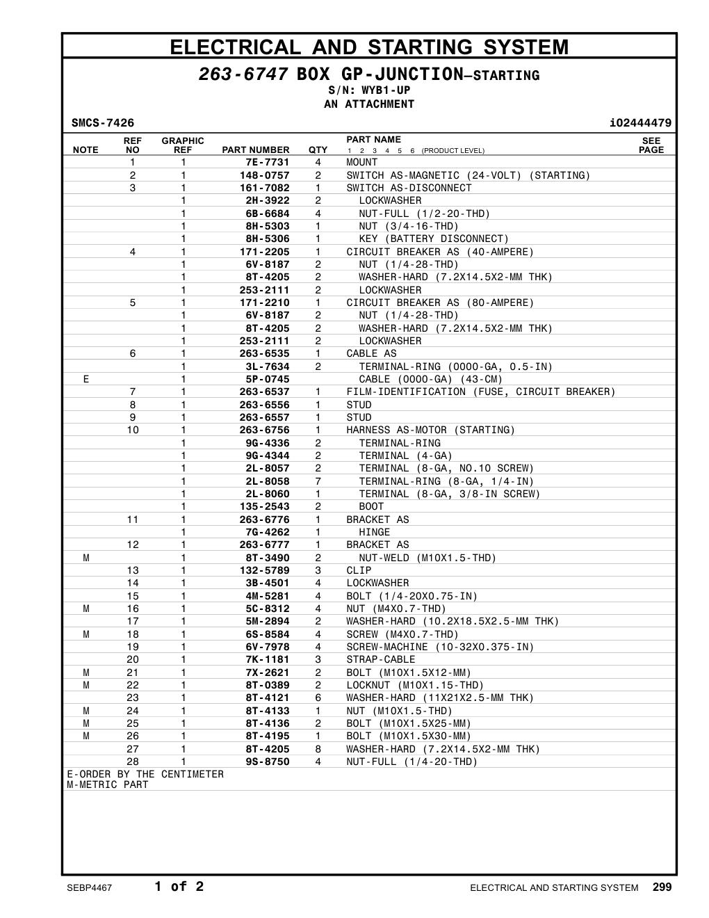 135-2543 BOOT · S/N WYB1-UP CAT parts manual diagram