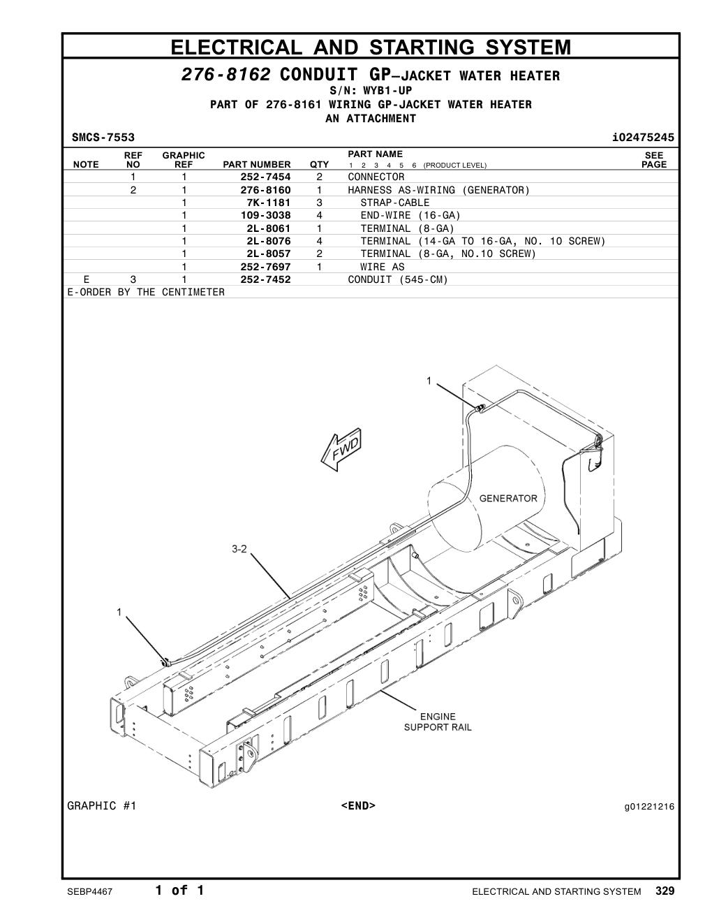 2L-8061 TERMINAL (8-GA) · S/N WYB1-UP CAT parts manual diagram