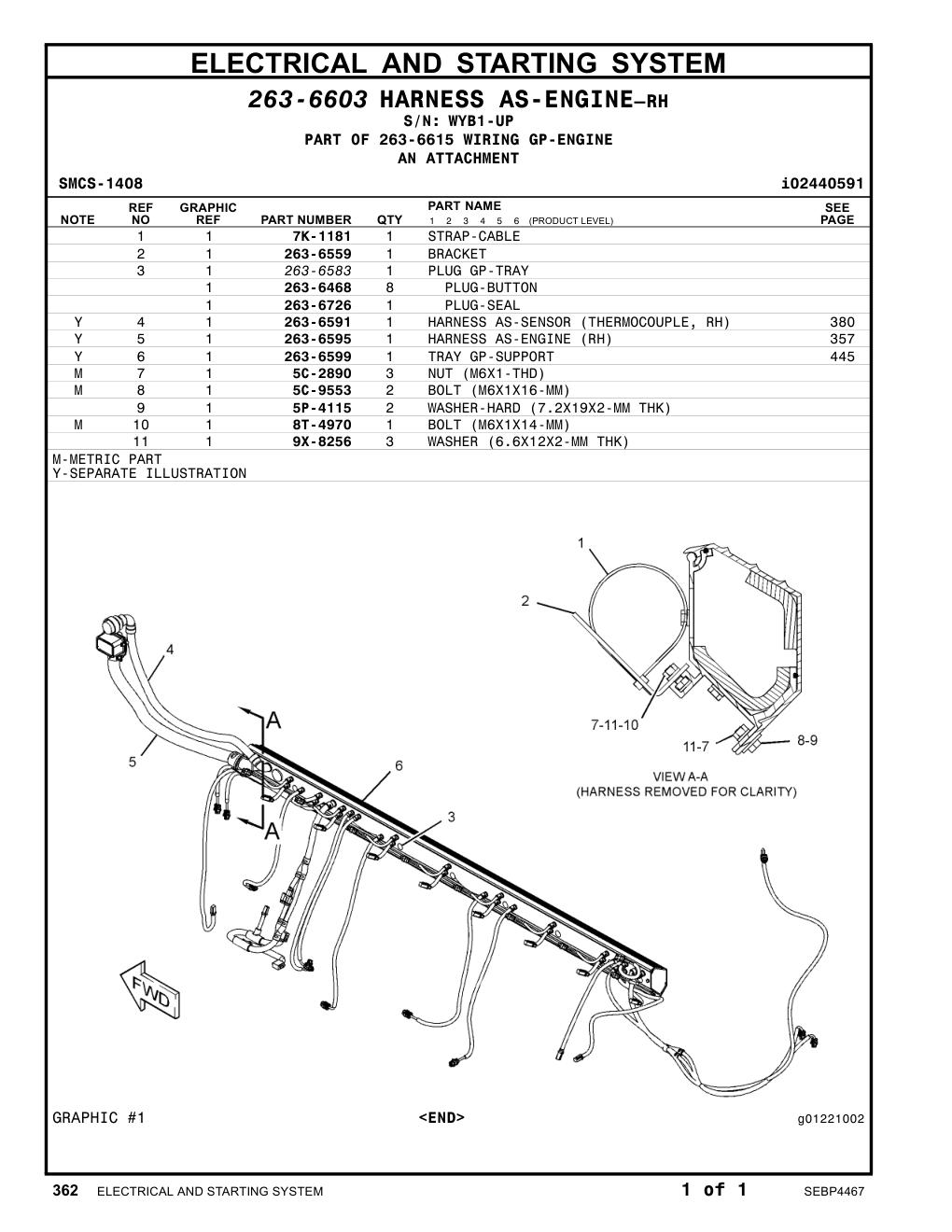 263-6591 - HARNESS AS-SENSOR (THERMOCOUPLE, RH)