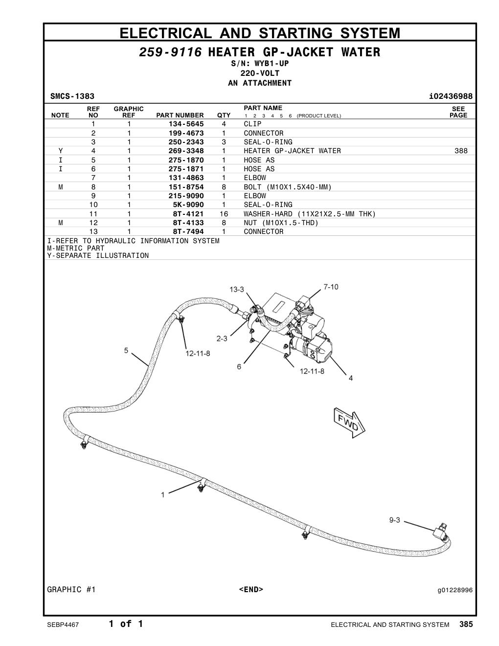 250-2343 SEAL-O-RING · S/N WYB1-UP CAT parts manual diagram
