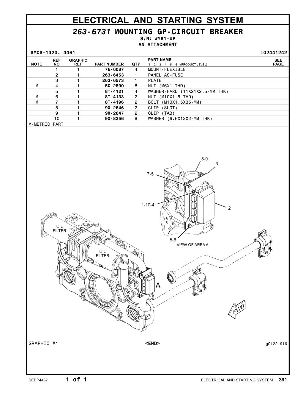 7E-6087 MOUNT-FLEXIBLE · S/N WYB1-UP CAT parts manual diagram