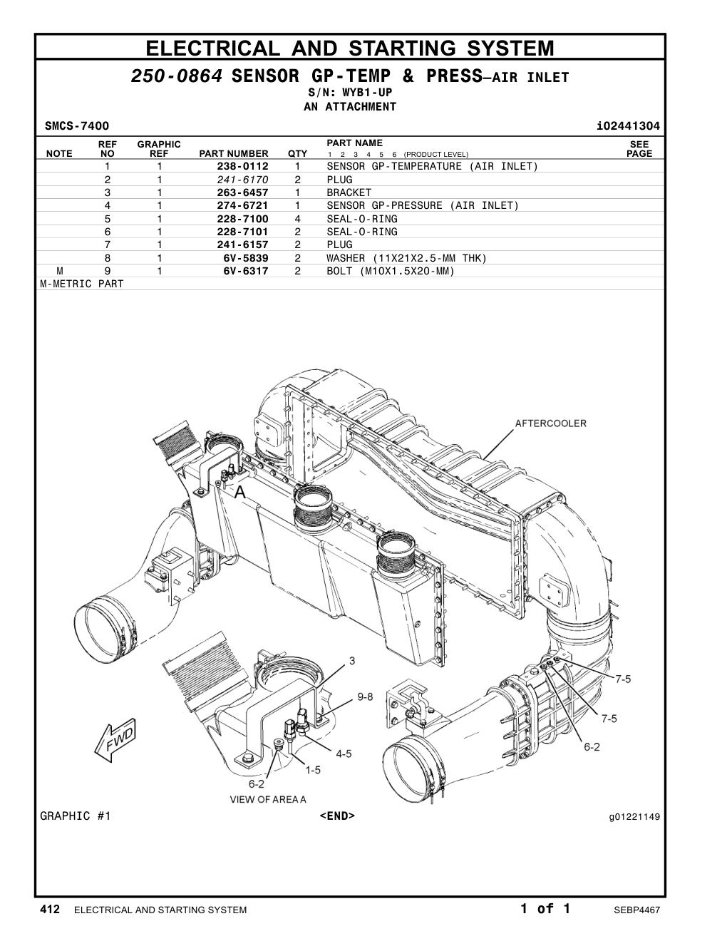 263-6457 BRACKET · S/N WYB1-UP CAT parts manual diagram