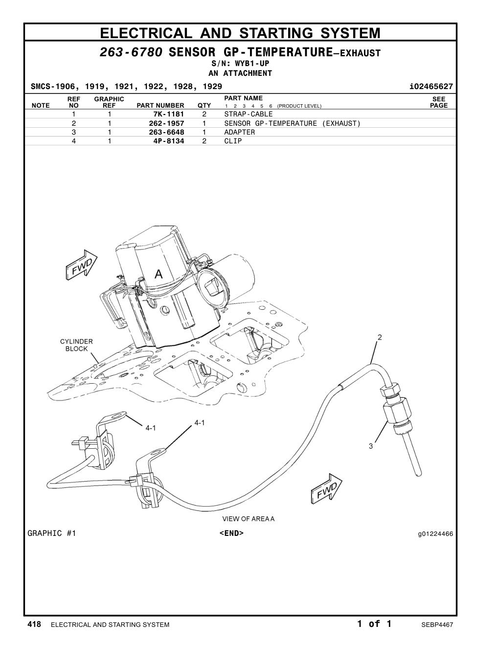 263-6648 ADAPTER · S/N WYB1-UP CAT parts manual diagram
