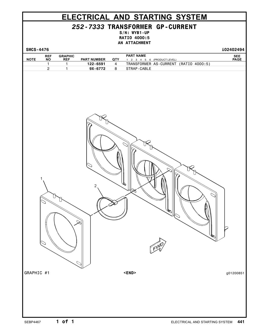 122-6591 - TRANSFORMER AS-CURRENT (RATIO 4000:5)