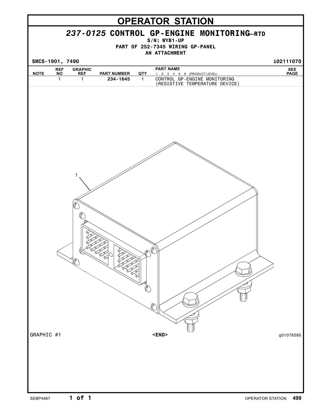 234-1645 - CONTROL GP-ENGINE MONITORING
