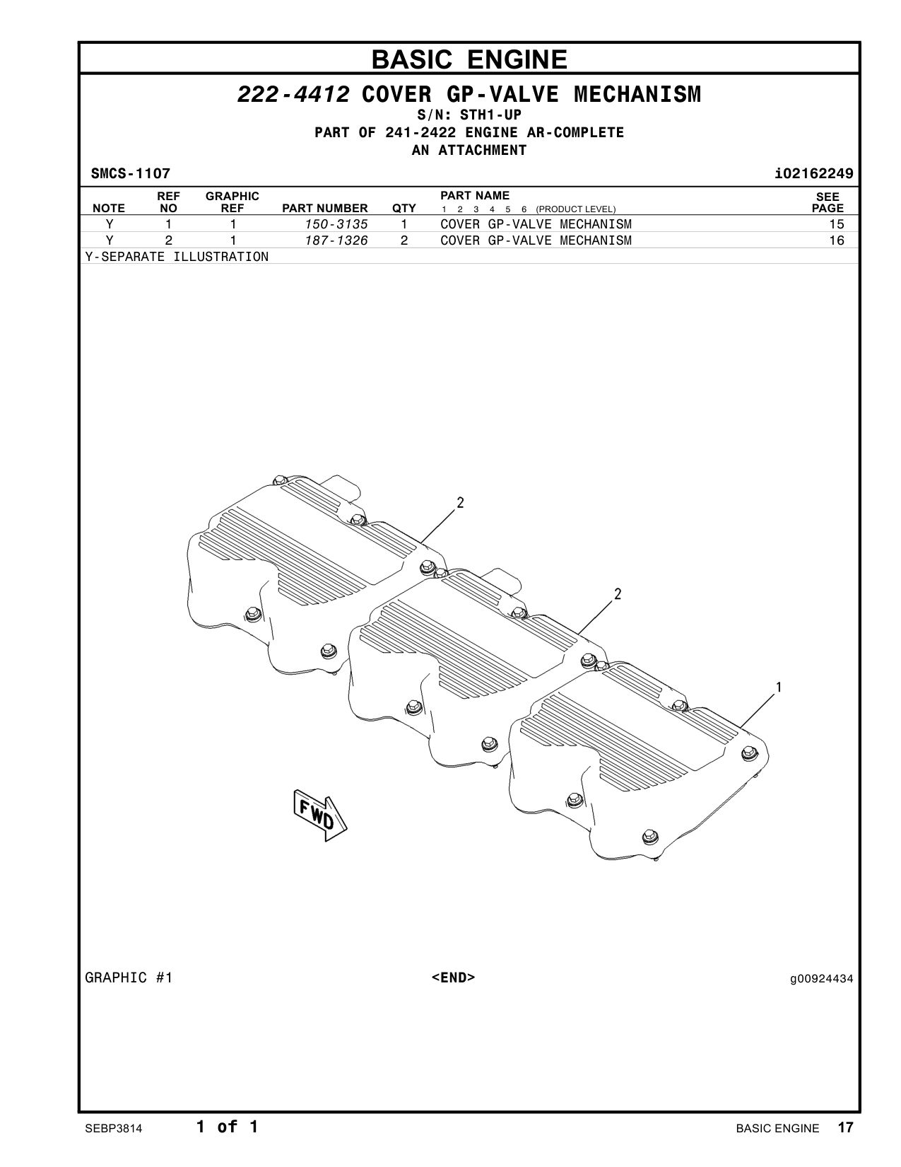 150-3135 - COVER GP-VALVE MECHANISM
