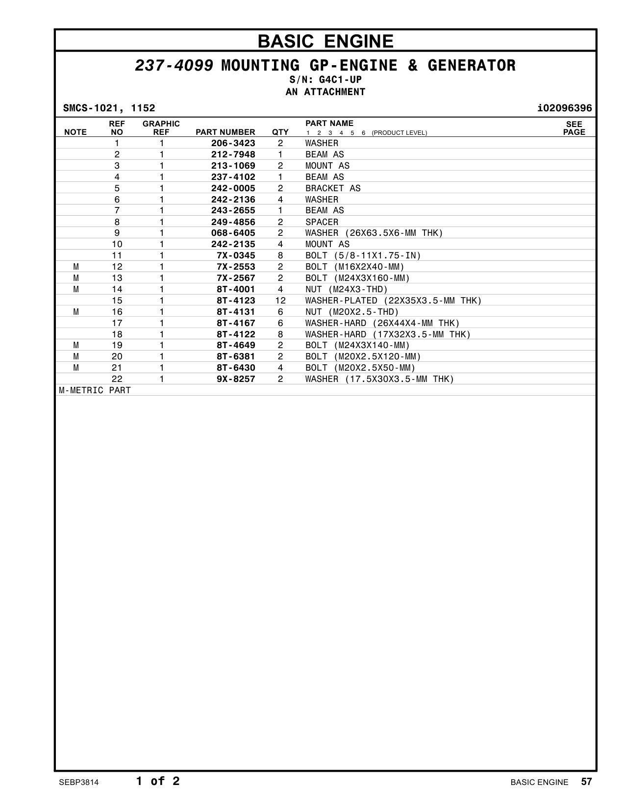 212-7948 BEAM AS · S/N G4C1-UP CAT parts manual diagram