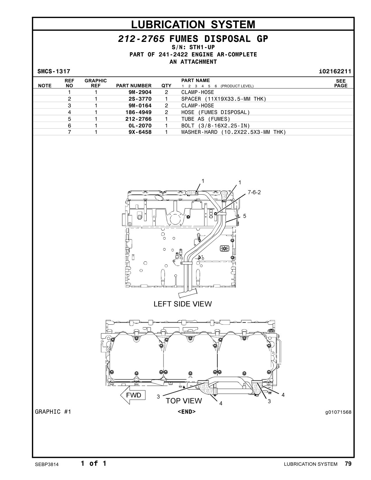 186-4949 HOSE · S/N STH1-UP CAT parts manual diagram