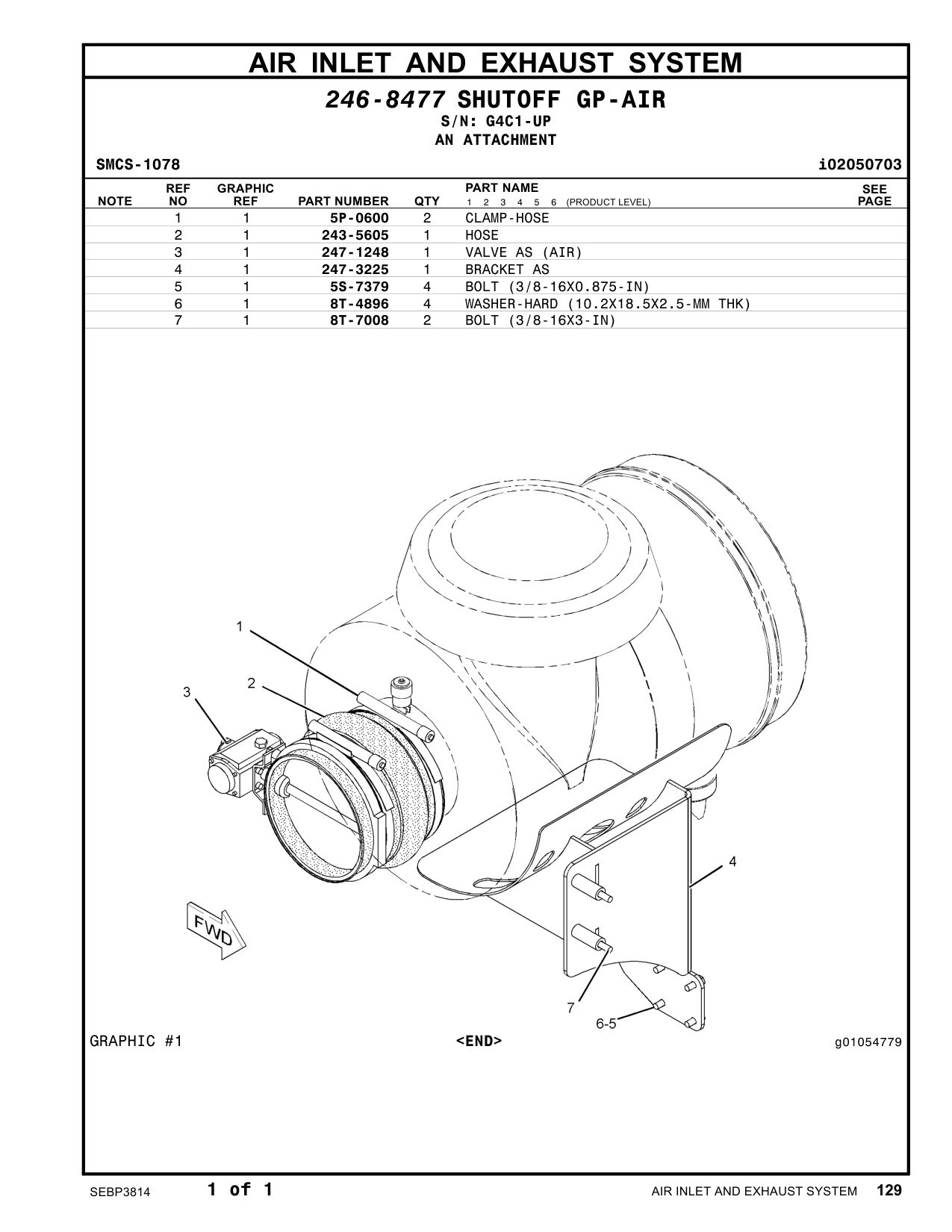 247-3225 BRACKET AS · S/N G4C1-UP CAT parts manual diagram
