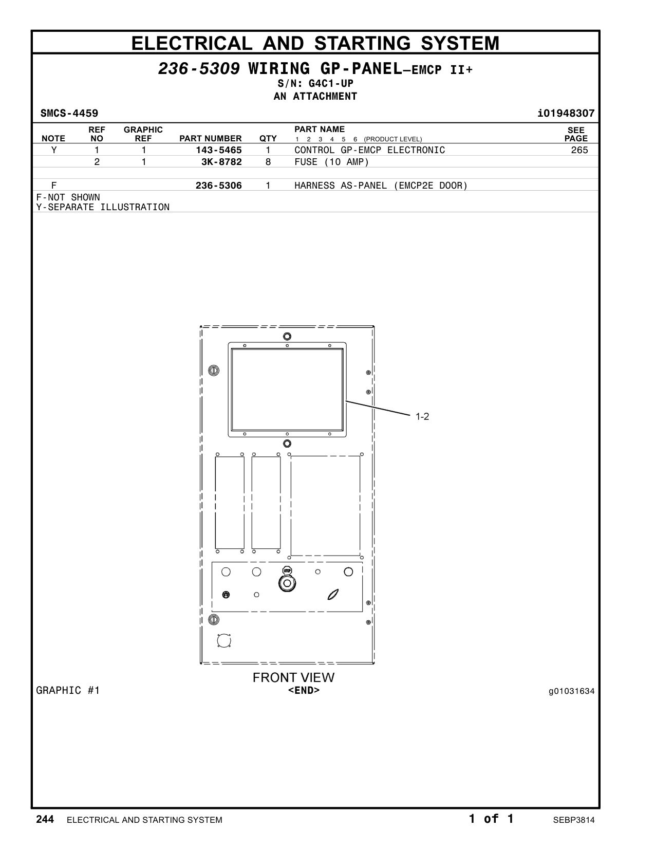 143-5465 CONTROL GP-EMCP ELECTRONIC · S/N G4C1-UP CAT parts manual diagram