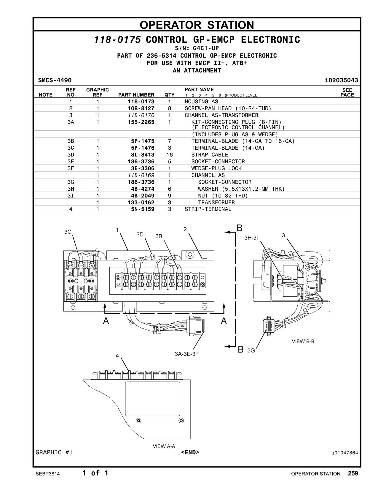 118-0170 CHANNEL AS-TRANSFORMER · S/N G4C1-UP CAT parts manual diagram