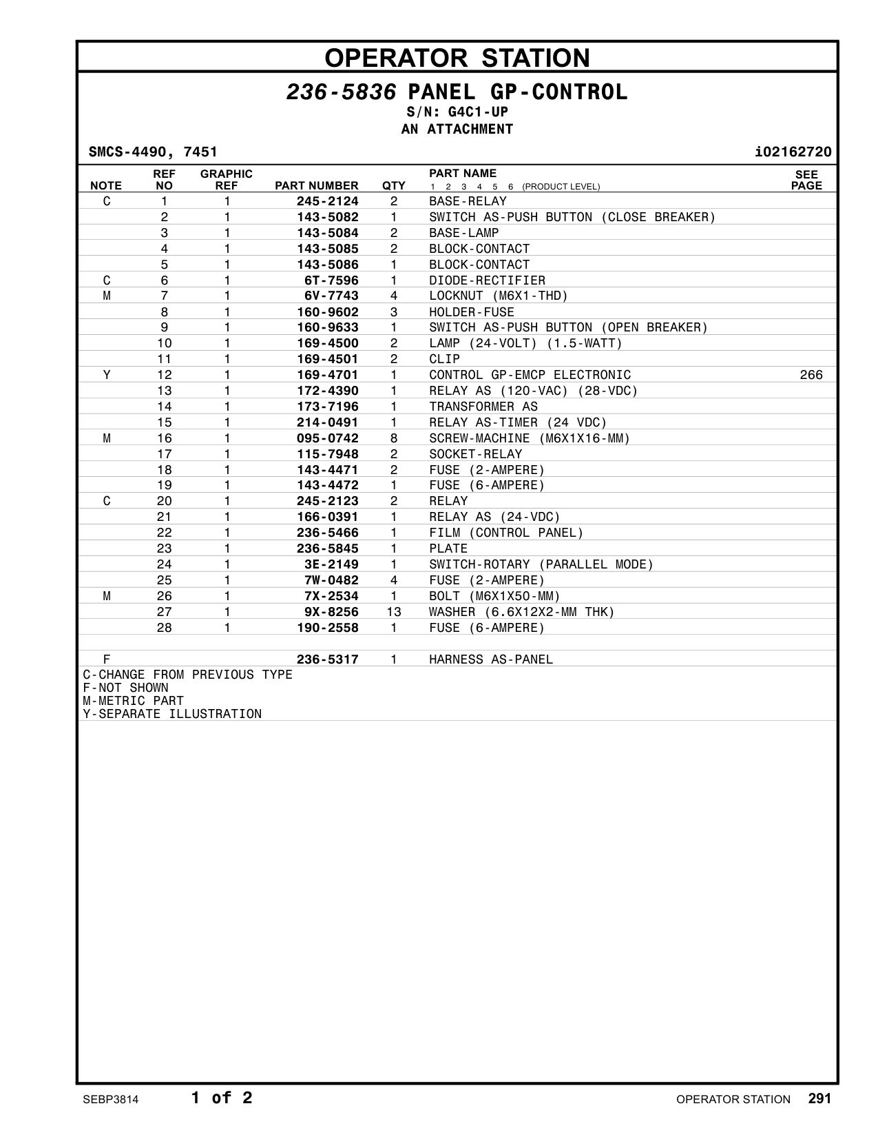 236-5845 PLATE · S/N G4C1-UP CAT parts manual diagram