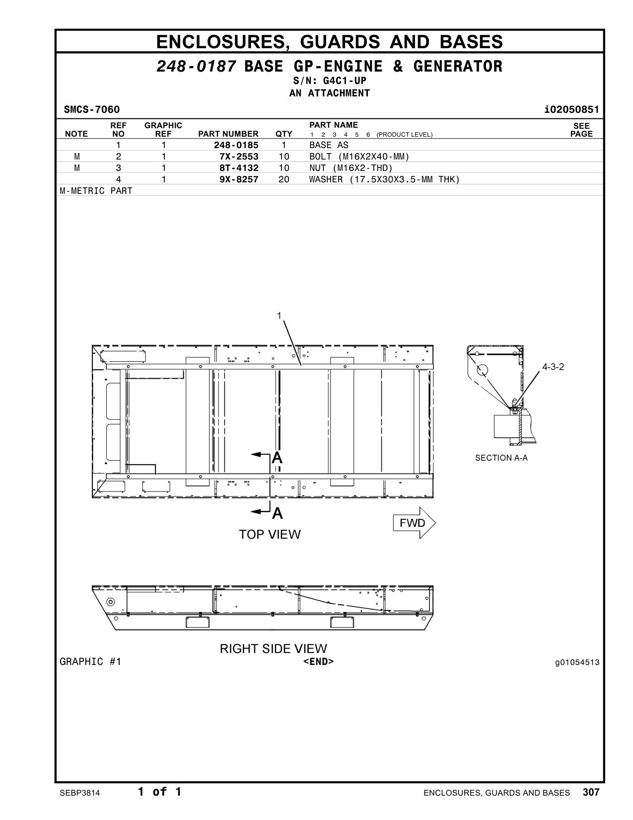 248-0185 BASE AS · S/N G4C1-UP CAT parts manual diagram