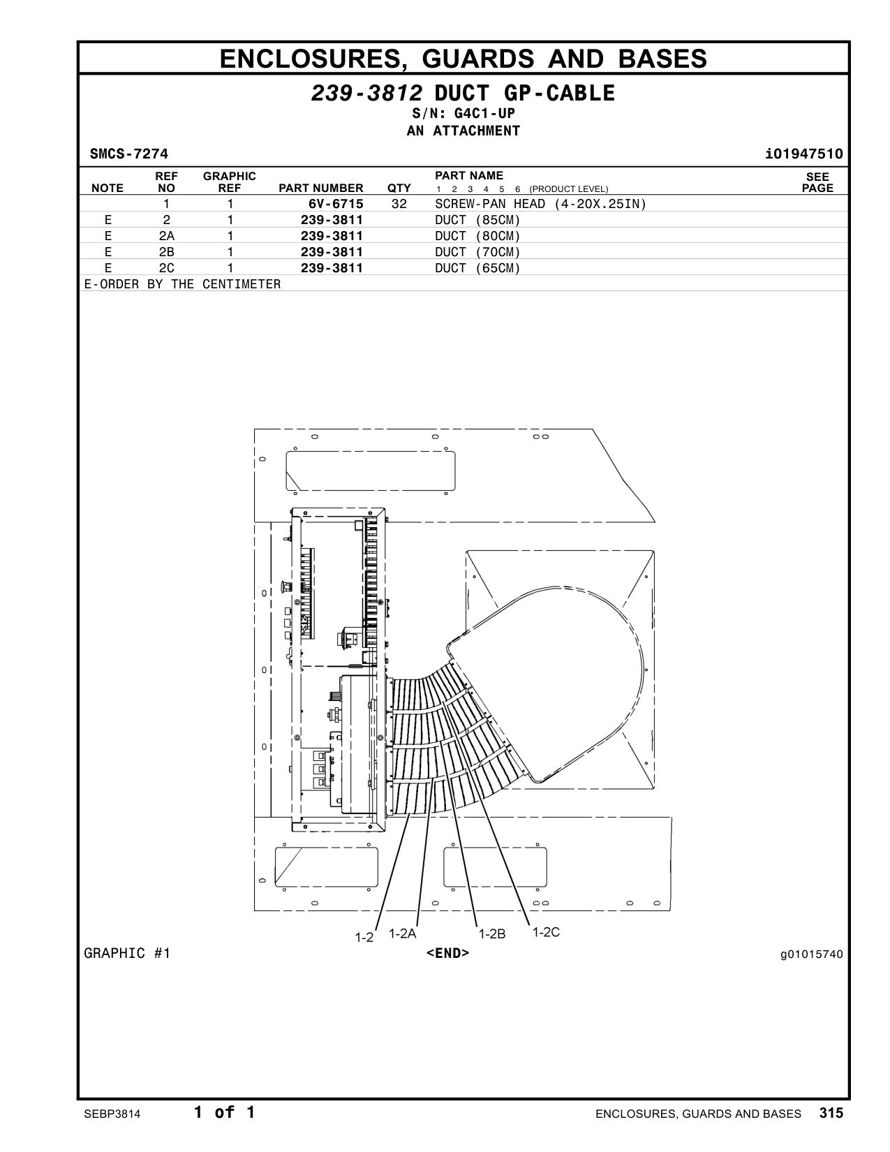6V-6715 SCREW-PAN HEAD (4-20X.25IN) · S/N G4C1-UP CAT parts manual diagram