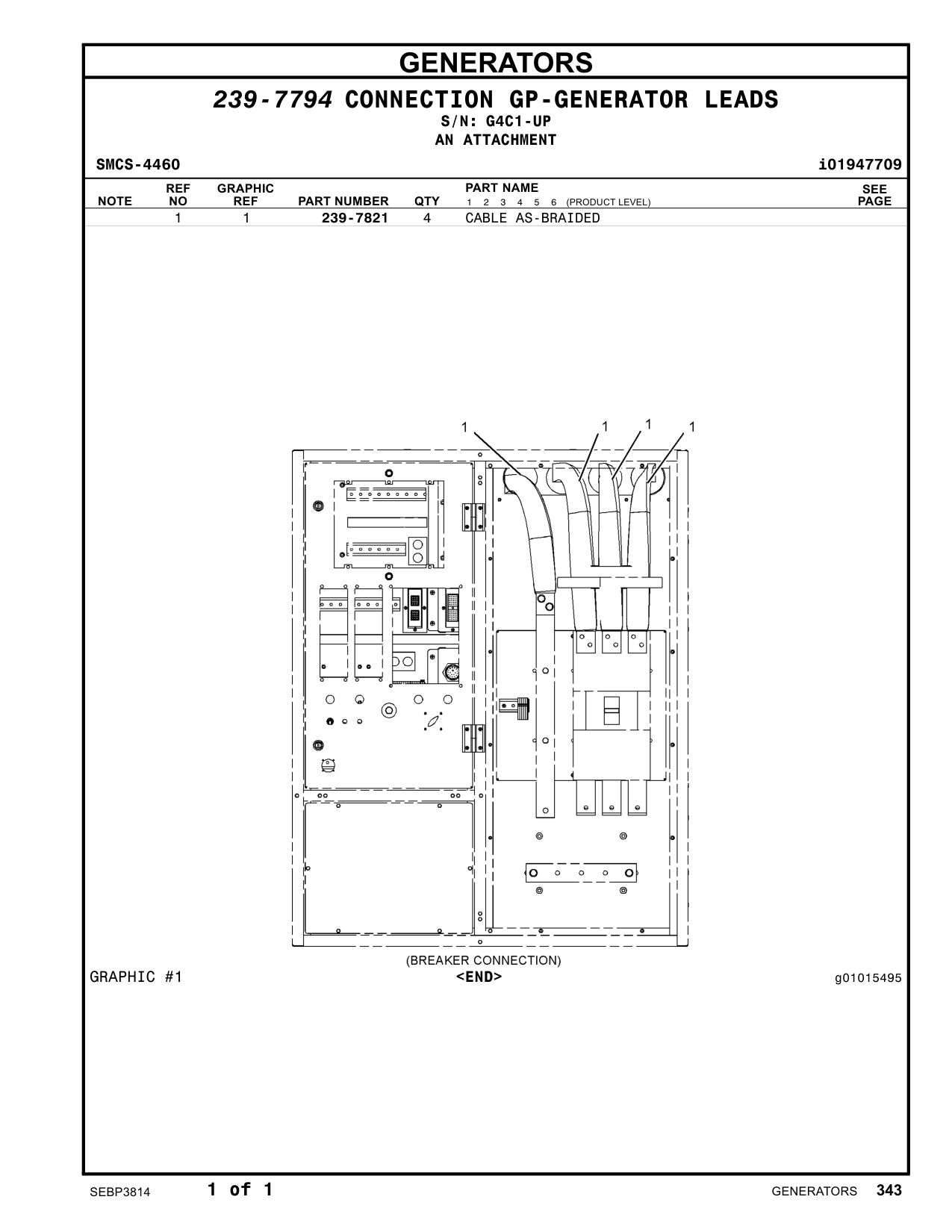239-7821 CABLE AS-BRAIDED · S/N G4C1-UP CAT parts manual diagram