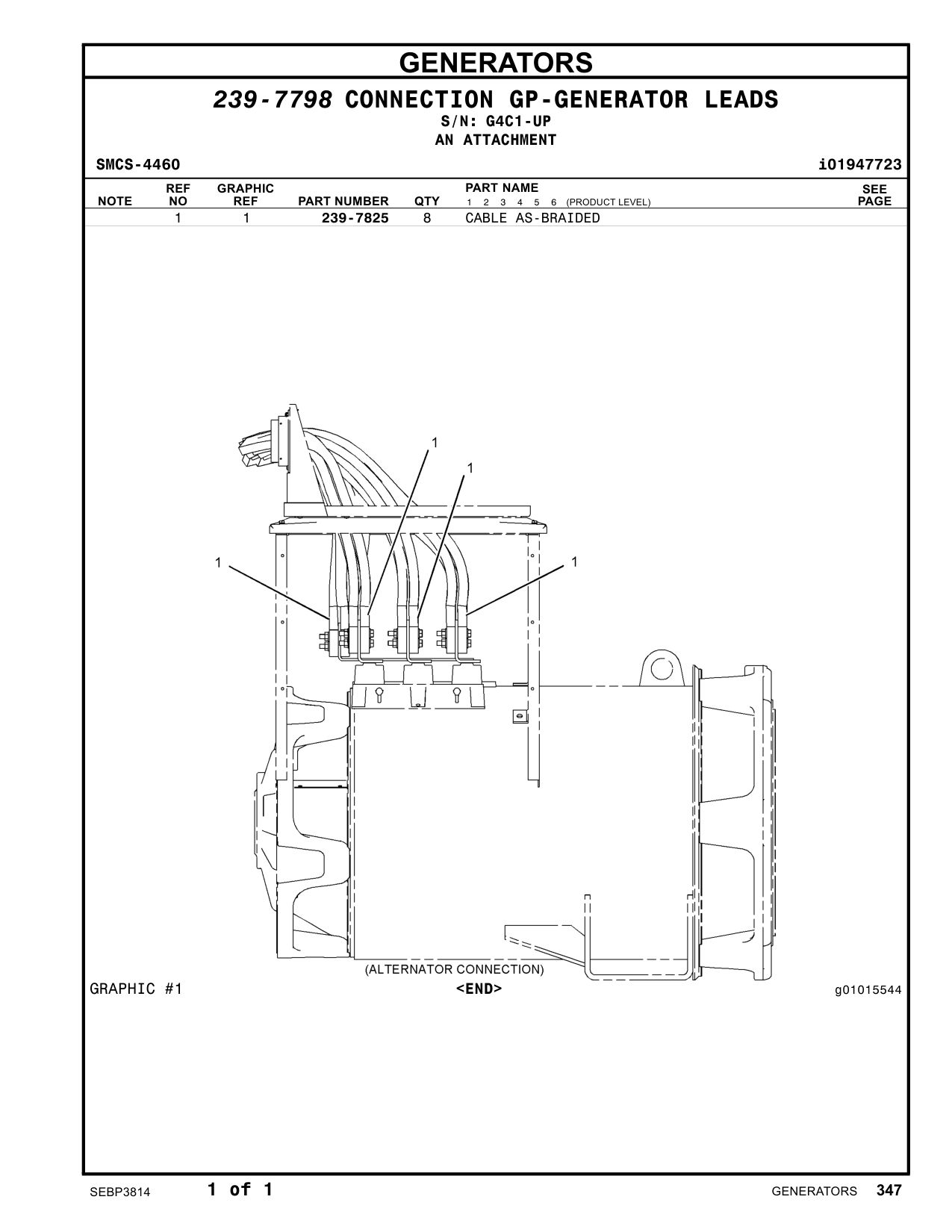 239-7825 CABLE AS-BRAIDED · S/N G4C1-UP CAT parts manual diagram