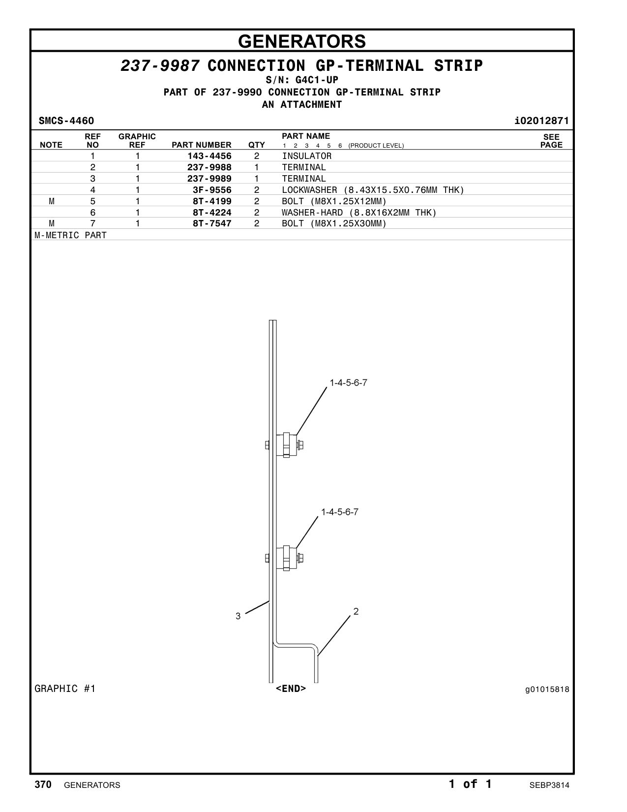237-9988 TERMINAL · S/N G4C1-UP CAT parts manual diagram