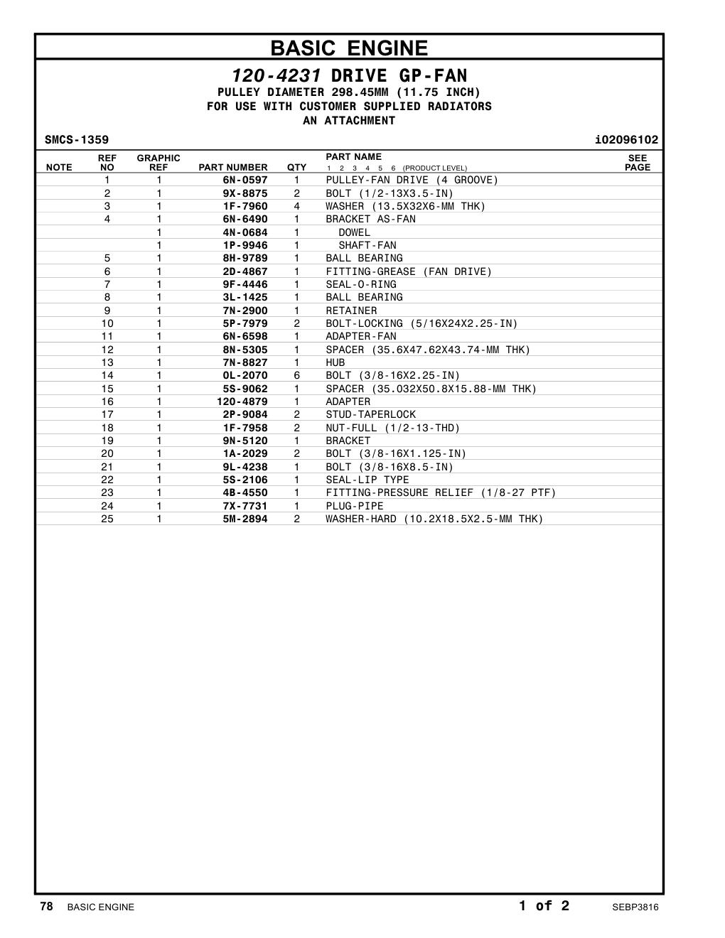 6N-0597 - PULLEY-FAN DRIVE