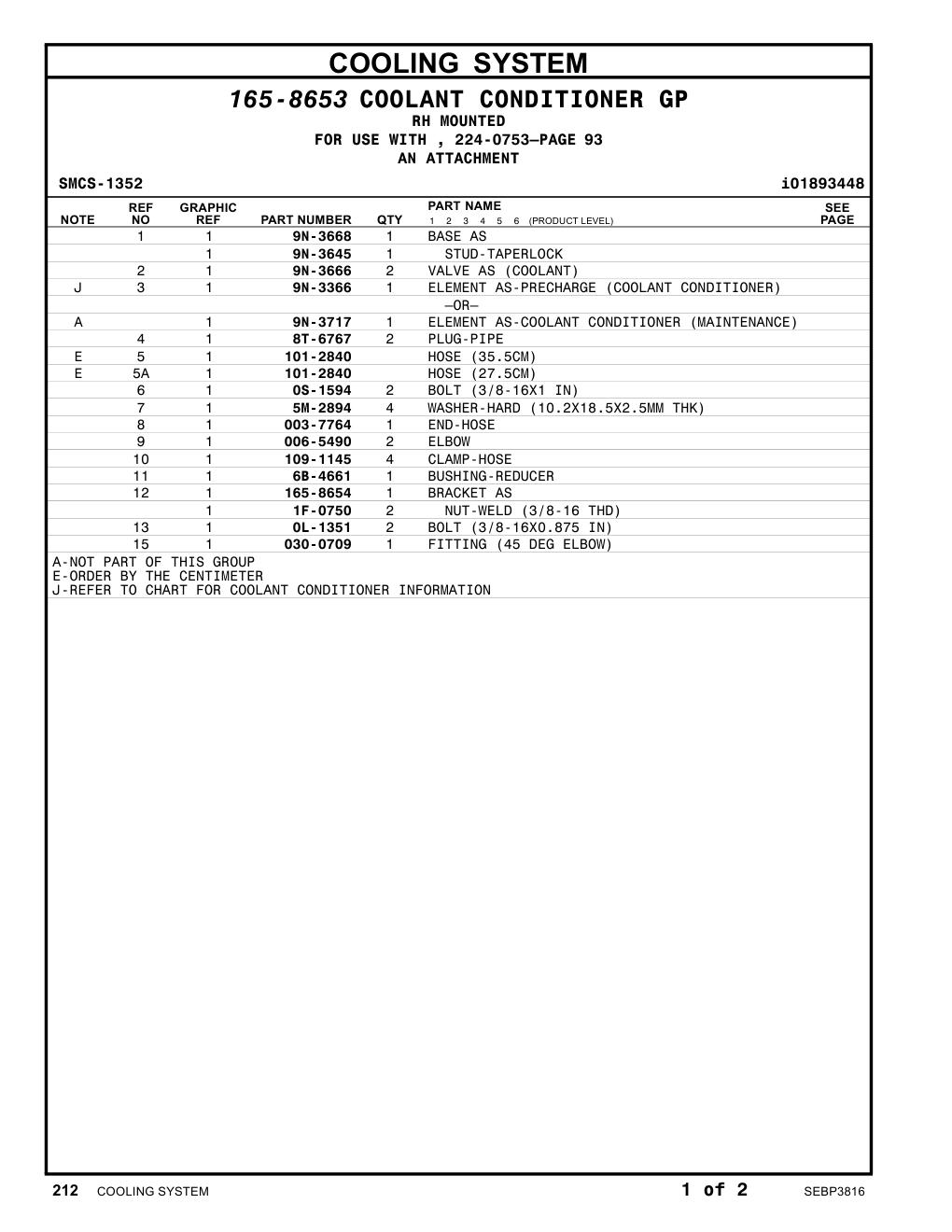 165-8654 BRACKET AS CAT parts manual diagram
