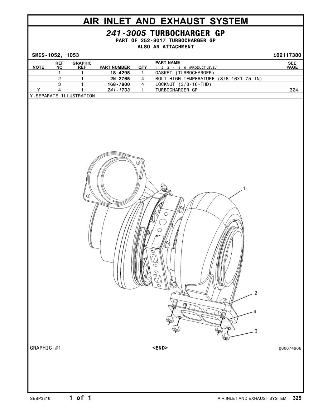 241-1703 - TURBOCHARGER GP