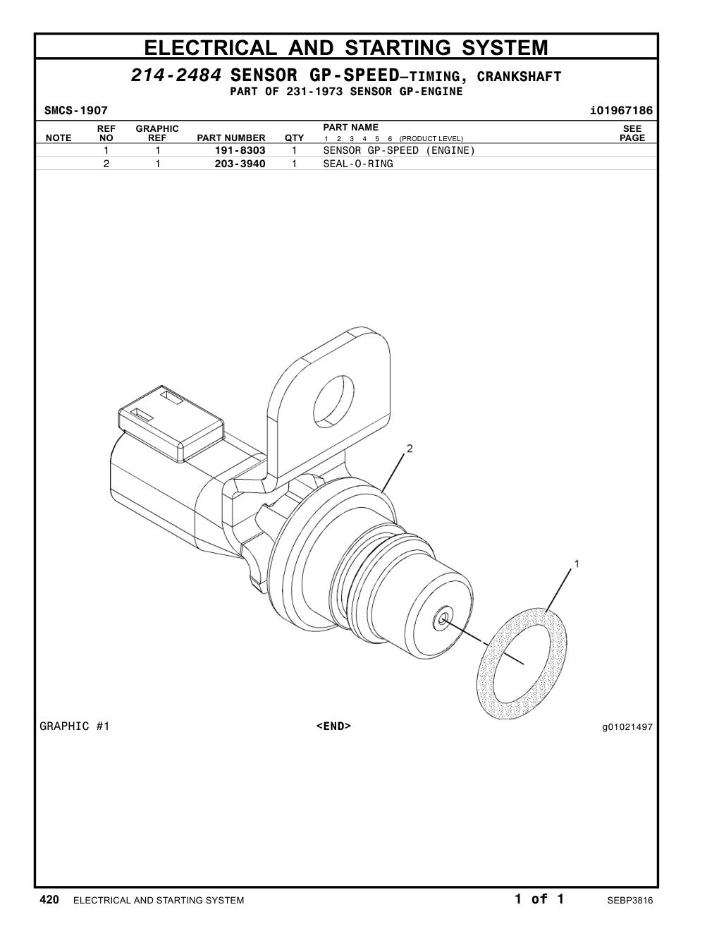 191-8303 - SENSOR GP-SPEED